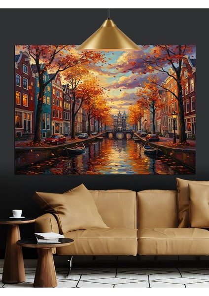 Sonbahar Amsterdam Dekoratif Kanvas - Mdf Ahşap Tablo indirimleri