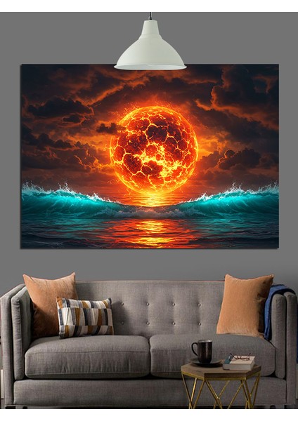 Güneşin Ateşli Patlaması Dekoratif Kanvas - Mdf Ahşap Tablo fiyatları