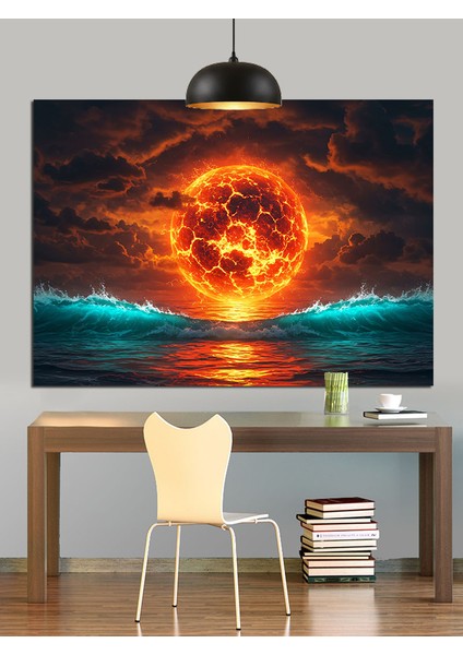 Güneşin Ateşli Patlaması Dekoratif Kanvas - Mdf Ahşap Tablo modelleri