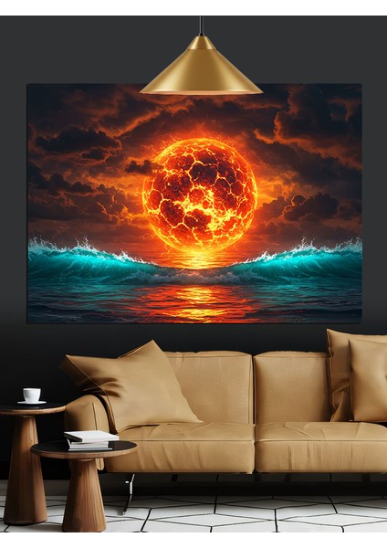 Güneşin Ateşli Patlaması Dekoratif Kanvas - Mdf Ahşap Tablo indirimleri
