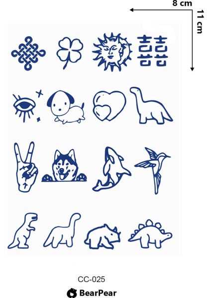 1 Ay Kalıcı Karışık Figürlü Minimal Dövme El Parmak Bilek Geçici Dövme fiyatları