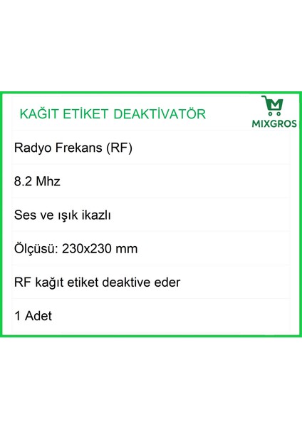 Kağıt Etiket Öldürücü Deaktivatör Rf Radyo Frekans Ses ve Işık Ikazlı fiyatları