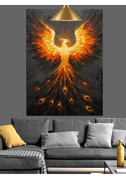 Alevli Feniks Kuşu Yükseliş Sanatı Dekoratif Kanvas - Mdf Ahşap Tablo fiyatları