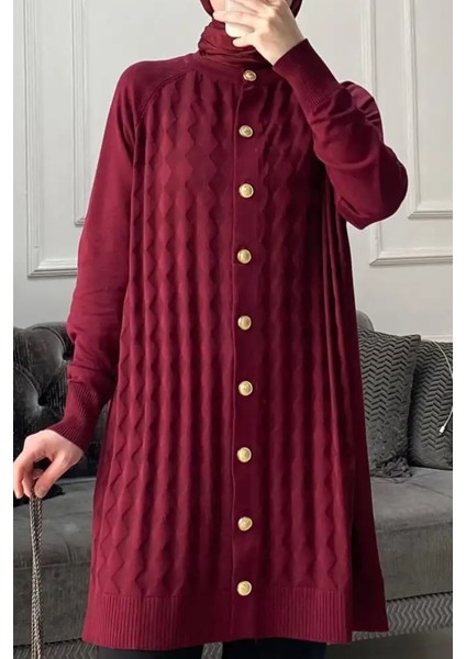 Merserize Gold Düğmeli Uzun Hırka fiyatları