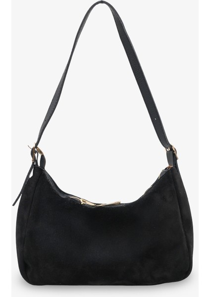 Sable Kadın Hakiki Deri Günlük Çanta Siyah Süet