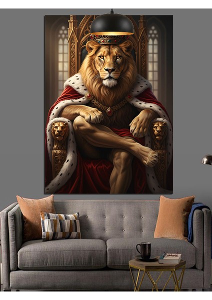 Kral Aslan Dekoratif Kanvas - Mdf Ahşap Tablo fiyatları