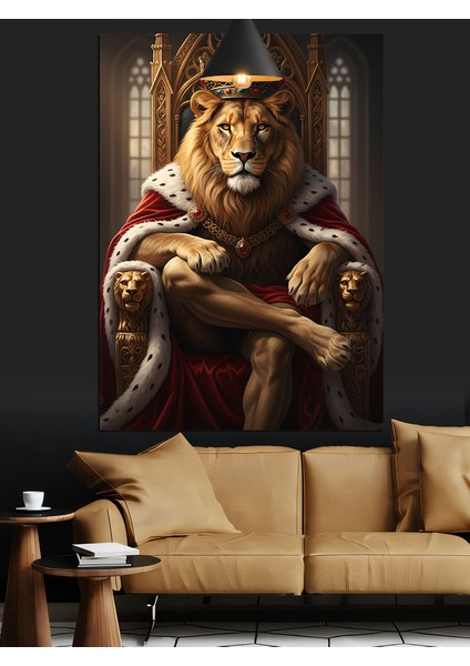 Kral Aslan Dekoratif Kanvas - Mdf Ahşap Tablo fırsatları