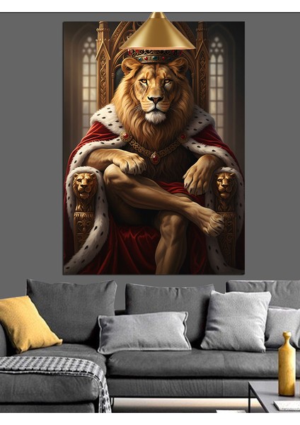 Kral Aslan Dekoratif Kanvas - Mdf Ahşap Tablo indirimleri
