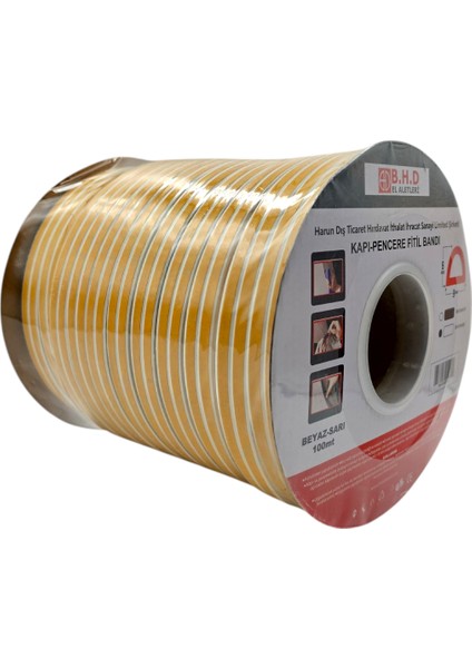 B.h.d BHD00479 100MT Kapı ve Pencere Fitil Bandı Beyaz Kauçuk