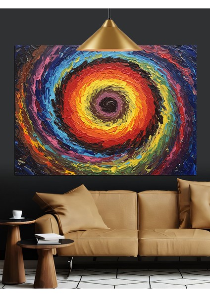Soyut Renkli Çember Desen Dekoratif Kanvas - Mdf Ahşap Tablo modelleri