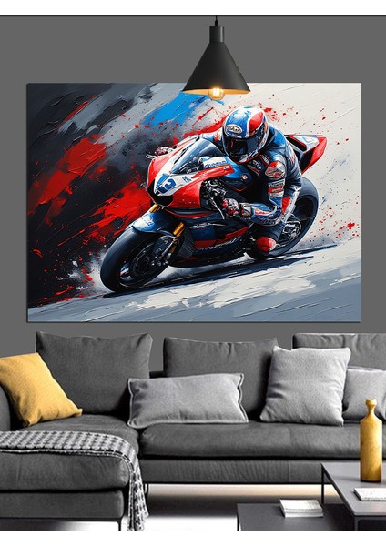 Motosiklet Hız Soyut Sanat Dekoratif Kanvas - Mdf Ahşap Tablo fiyatları