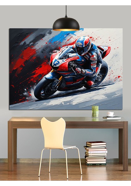 Motosiklet Hız Soyut Sanat Dekoratif Kanvas - Mdf Ahşap Tablo fırsatları