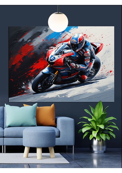 Motosiklet Hız Soyut Sanat Dekoratif Kanvas - Mdf Ahşap Tablo indirimleri