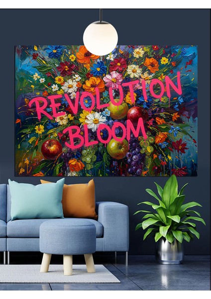 Yeniden Doğuş Bloom Yazı Dekoratif Kanvas - Mdf Ahşap Tablo fiyatları