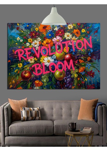 Yeniden Doğuş Bloom Yazı Dekoratif Kanvas - Mdf Ahşap Tablo indirimleri