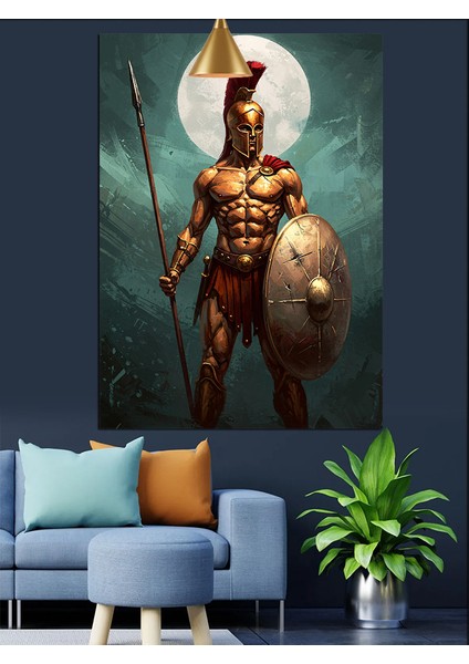 Yunan Savaşçısı Dekoratif Kanvas - Mdf Ahşap Tablo