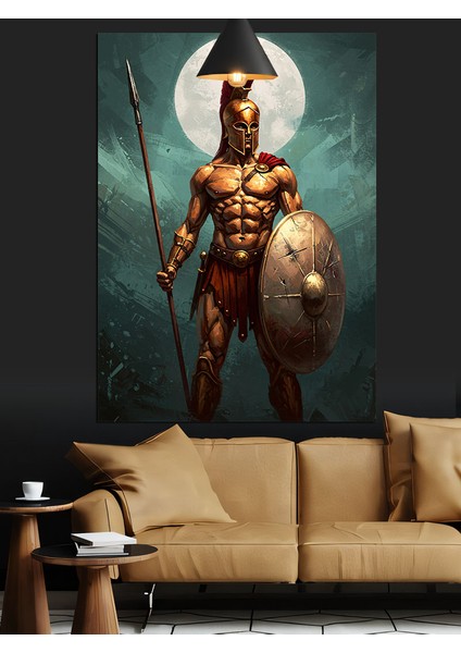 Yunan Savaşçısı Dekoratif Kanvas - Mdf Ahşap Tablo fiyatları