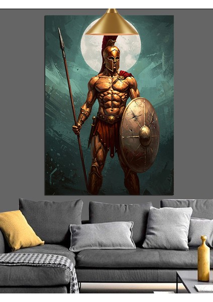 Yunan Savaşçısı Dekoratif Kanvas - Mdf Ahşap Tablo modelleri