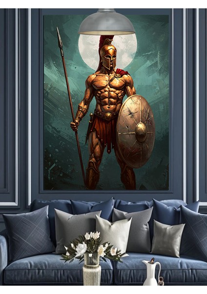 Yunan Savaşçısı Dekoratif Kanvas - Mdf Ahşap Tablo fırsatları