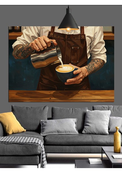 Kahve Dökme Sanatı Dekoratif Kanvas - Mdf Ahşap Tablo