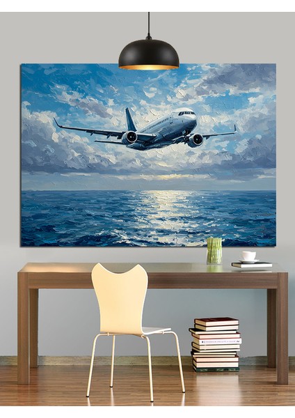 Uçak Su Üstü Uçuş Dekoratif Kanvas - Mdf Ahşap Tablo modelleri