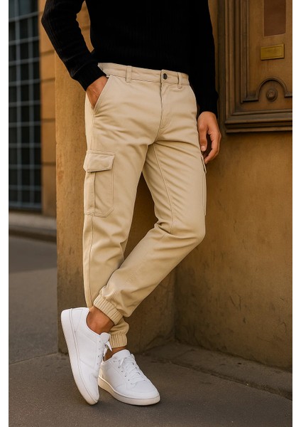 Erkek Trend Lastikli Yüksek Bel Taş Kargo Pantolon fırsatları