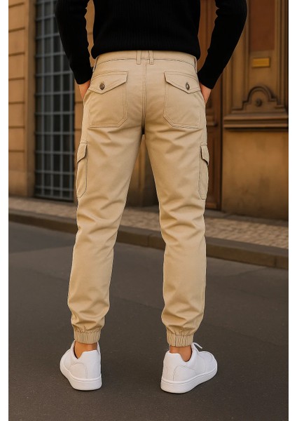 Erkek Trend Lastikli Yüksek Bel Taş Kargo Pantolon