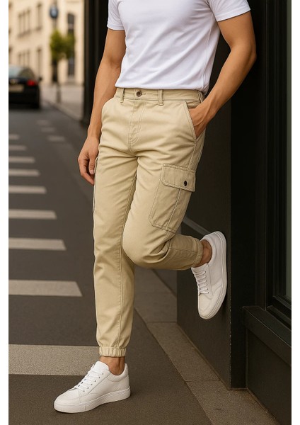 Erkek Lastikli Trend Yüksek Bel Taş Kargo Pantolon modelleri