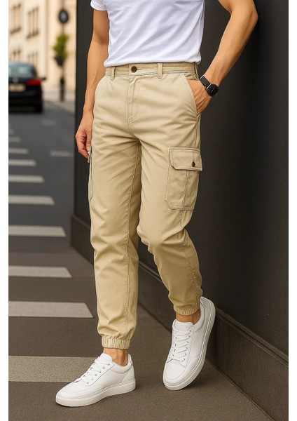 Erkek Lastikli Trend Yüksek Bel Taş Kargo Pantolon fırsatları