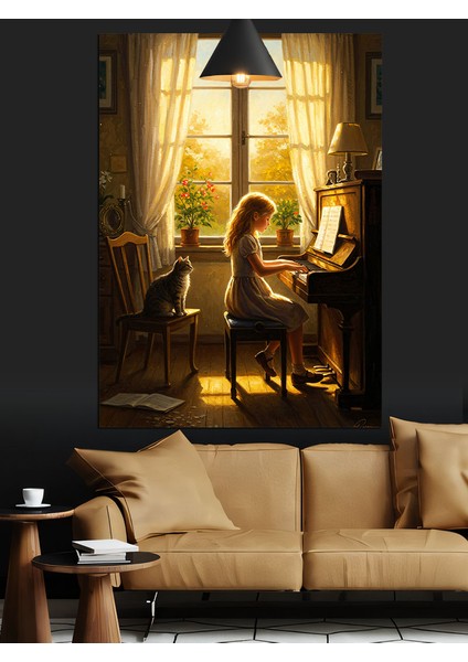 Pencere Kenarında Sıcak Bir An Dekoratif Kanvas - Mdf Ahşap Tablo