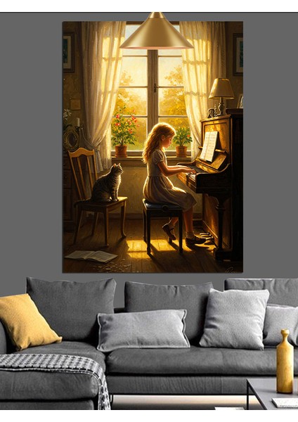 Pencere Kenarında Sıcak Bir An Dekoratif Kanvas - Mdf Ahşap Tablo fiyatları