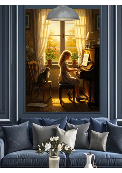Pencere Kenarında Sıcak Bir An Dekoratif Kanvas - Mdf Ahşap Tablo modelleri