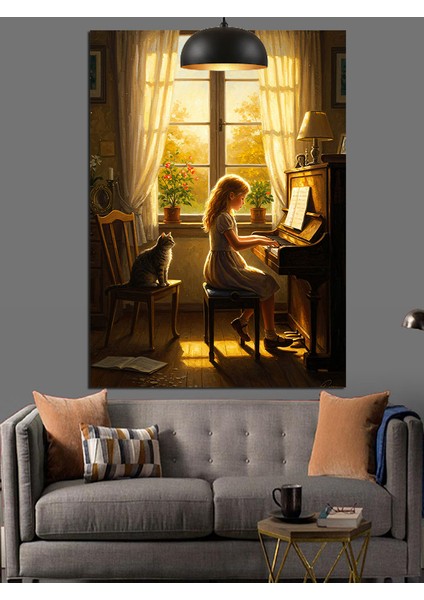 Pencere Kenarında Sıcak Bir An Dekoratif Kanvas - Mdf Ahşap Tablo fırsatları