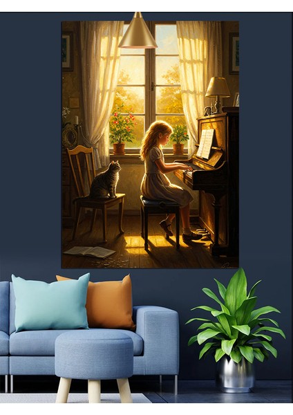 Pencere Kenarında Sıcak Bir An Dekoratif Kanvas - Mdf Ahşap Tablo indirimleri