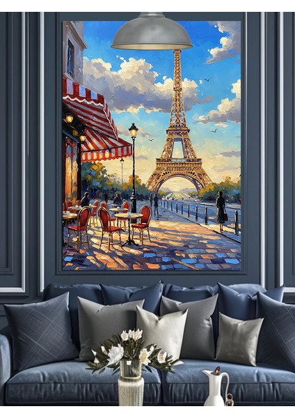 Eyfel Kulesi Paris Gece Manzarası Dekoratif Kanvas - Mdf Ahşap Tablo modelleri