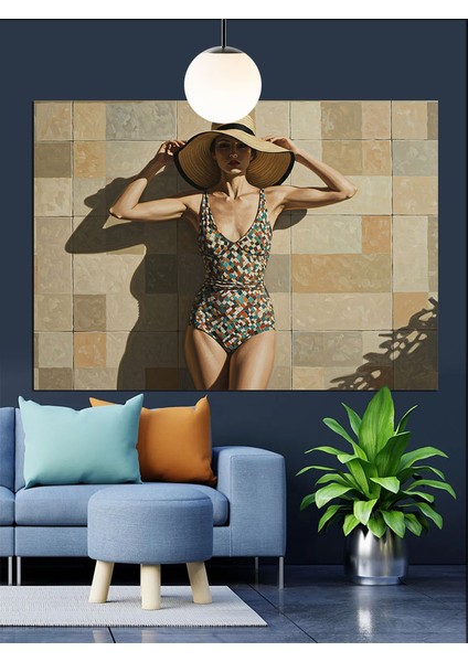 Mayolu Kadın Dekoratif Kanvas - Mdf Ahşap Tablo