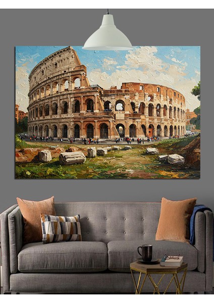 Roma Kolezyum Tarihi Yapı Dekoratif Kanvas - Mdf Ahşap Tablo modelleri