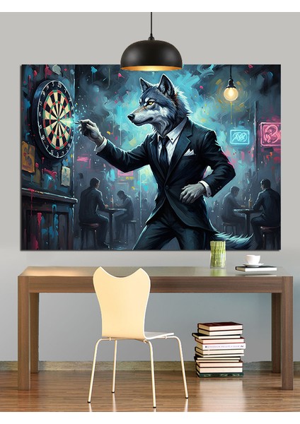 Kurt Adam Dart Tahtası Dekoratif Kanvas - Mdf Ahşap Tablo