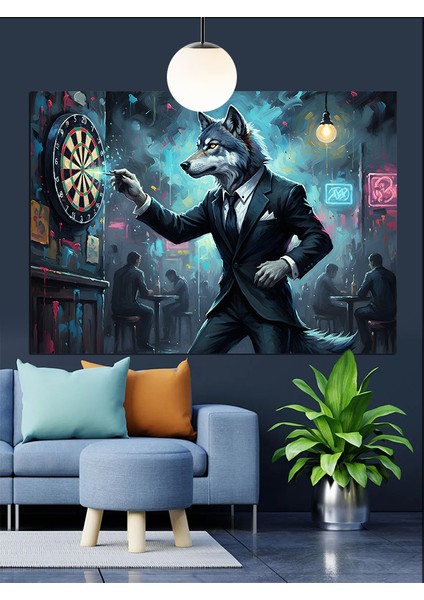 Kurt Adam Dart Tahtası Dekoratif Kanvas - Mdf Ahşap Tablo fiyatları