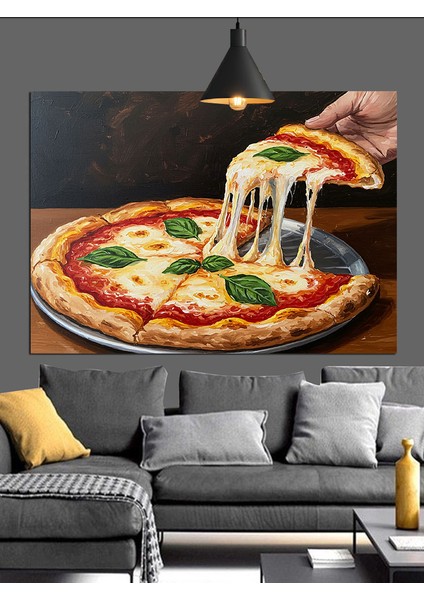 Taze Pizzadan Eriyen Peynir Dekoratif Kanvas - Mdf Ahşap Tablo modelleri