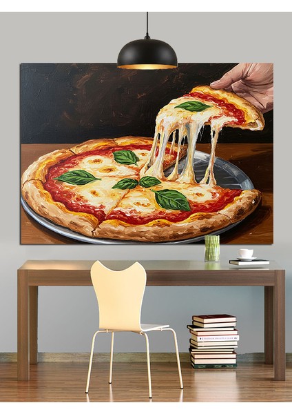 Taze Pizzadan Eriyen Peynir Dekoratif Kanvas - Mdf Ahşap Tablo indirimleri