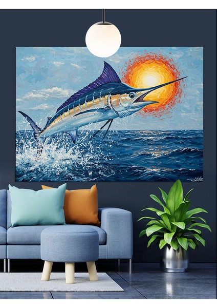 Kılıç Balığı Hız Okyanus Dekoratif Kanvas - Mdf Ahşap Tablo indirimleri
