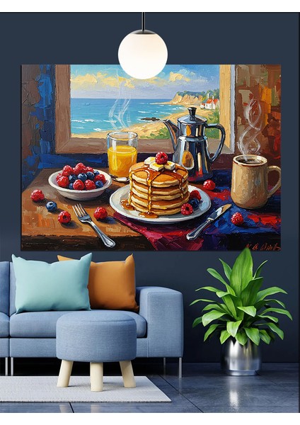 Kahvaltı Masa Üstü Gözleme Dekoratif Kanvas - Mdf Ahşap Tablo fiyatları