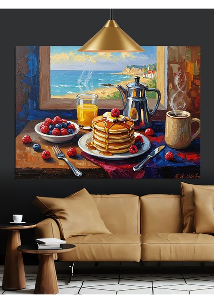 Kahvaltı Masa Üstü Gözleme Dekoratif Kanvas - Mdf Ahşap Tablo modelleri