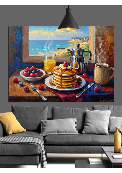 Kahvaltı Masa Üstü Gözleme Dekoratif Kanvas - Mdf Ahşap Tablo fırsatları