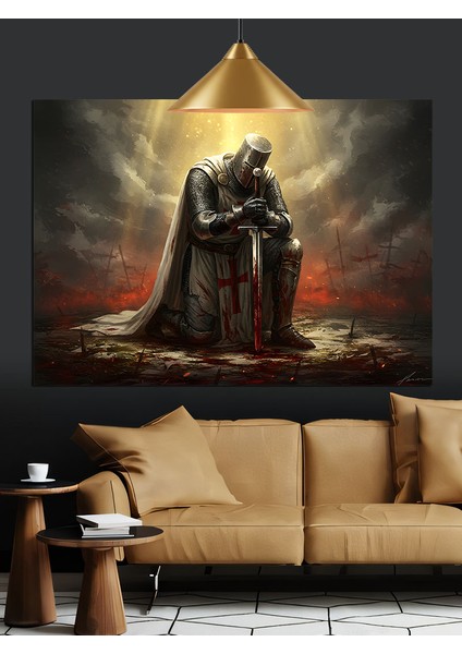 Pelerinli Figür Şovalye Dekoratif Kanvas - Mdf Ahşap Tablo fiyatları