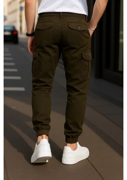 Erkek Lastikli Trend Yüksek Bel Haki Kargo Pantolon indirimleri