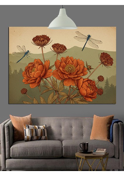 Papatyalar Arasında Yusufçuk Böceği Dekoratif Kanvas - Mdf Ahşap Tablo modelleri