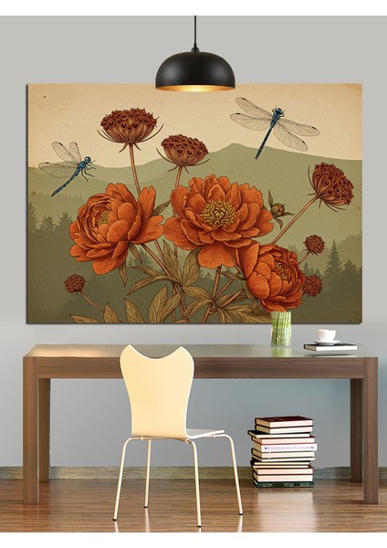 Papatyalar Arasında Yusufçuk Böceği Dekoratif Kanvas - Mdf Ahşap Tablo fırsatları