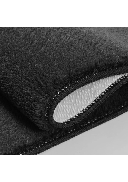 Yıkanabilir Kaymaz Taban Post Peluş Banyo Paspası Üçlü Takım Gri mt fiyatları